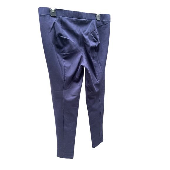 Crown & Ivy Slimming Pants Size Large Navy Flat Front Pants Women’s Size Large - Picture 3 of 7